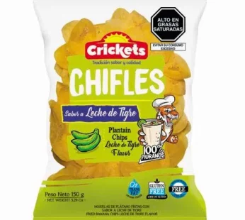 Chifle Salado “CRICKETS” Sabor Leche de Tigre, Bolsa 150g