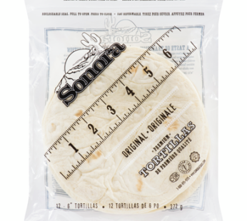 6″ Tortillas Premium “Sonora” 6″ Tortillas mexicanas, 12 uni, 372 grs
